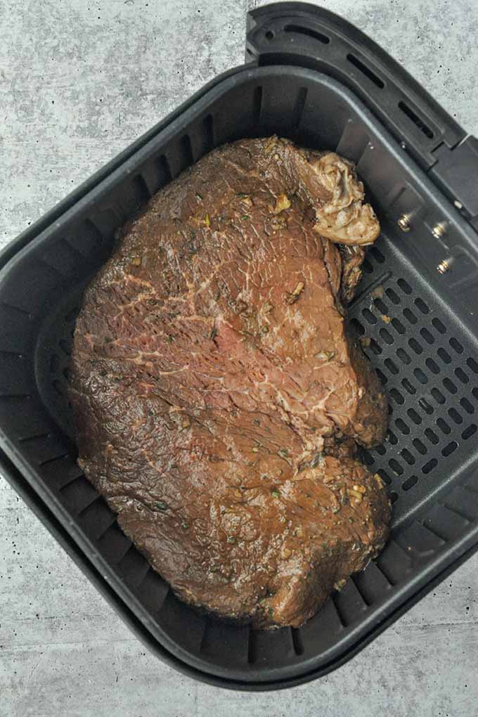 Step by step instructions on how to make air fryer London Broil.