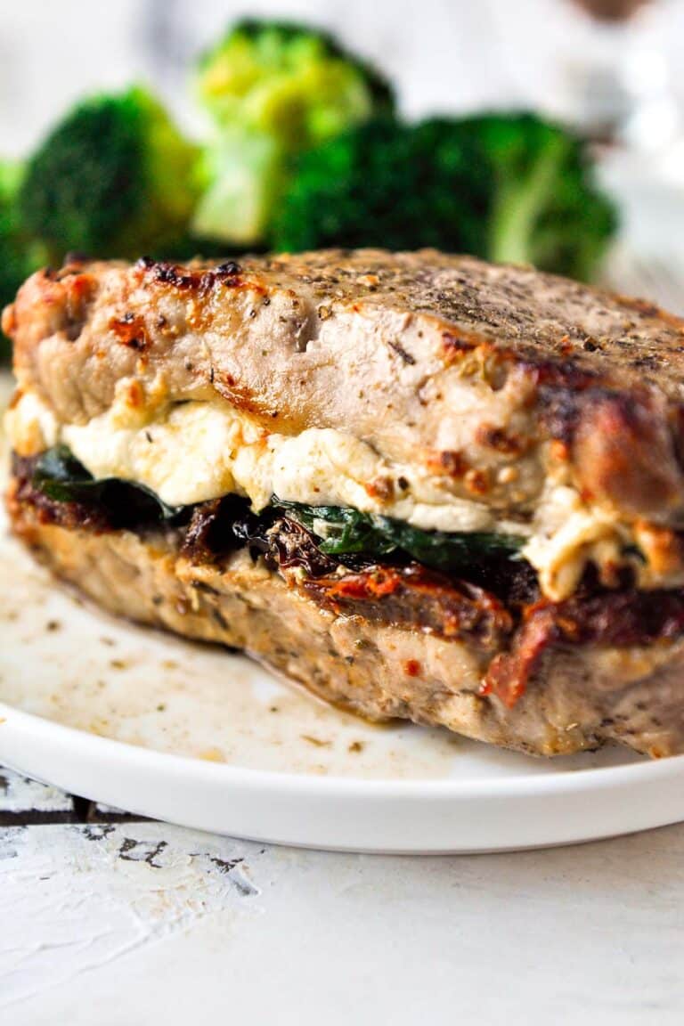 Air Fryer Tomato Spinach Stuffed Pork Chops Home Cooked Harvest