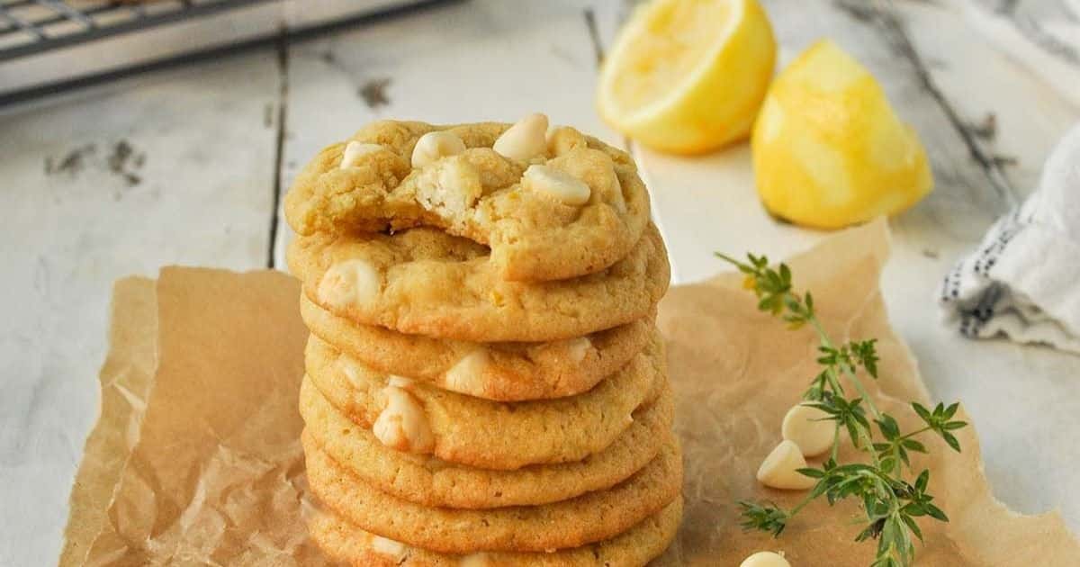 Chewy Lemon White Chocolate Chip Cookies Home Cooked Harvest