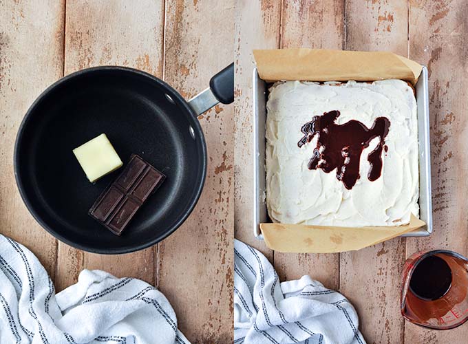 Step by step instructions of how to make the chocolate layer.