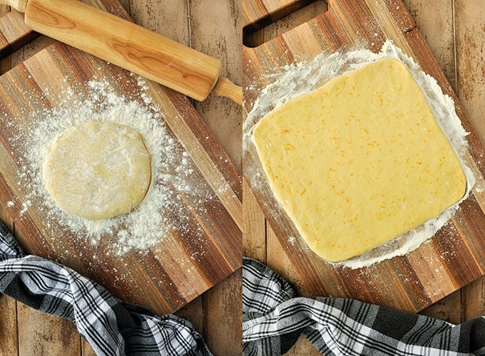 First two instructions to cut the dough into strips.