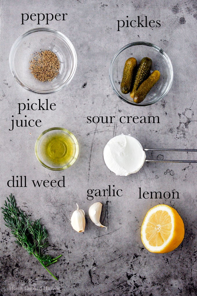 All of the ingredients to make this dip recipe.