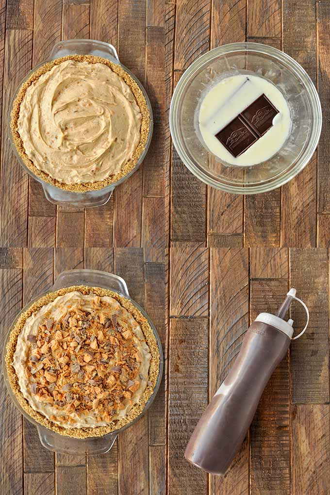 Next, four steps to make butterfinger pie.