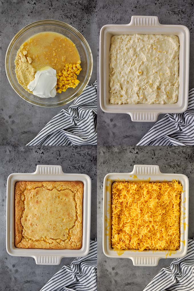 Step by step instructions of how to make corn casserole.