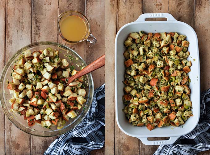 Last two steps to make stuffing.