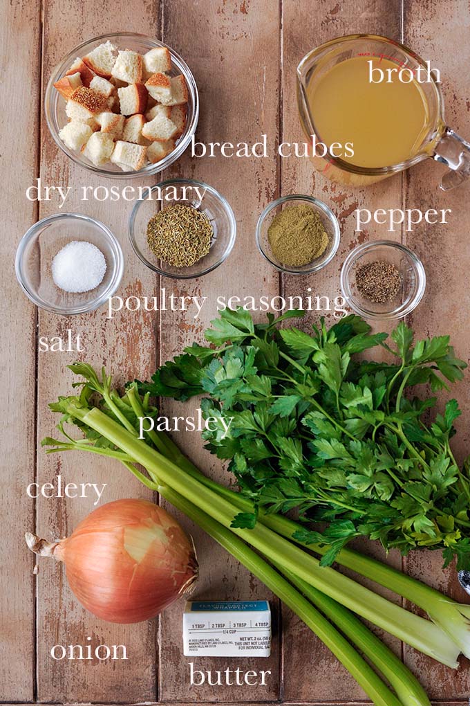 All of the ingredients needed to make homemade dressing.