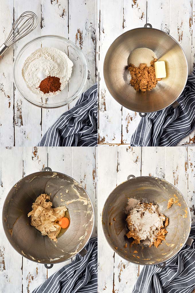 The first four steps to make these cookies.