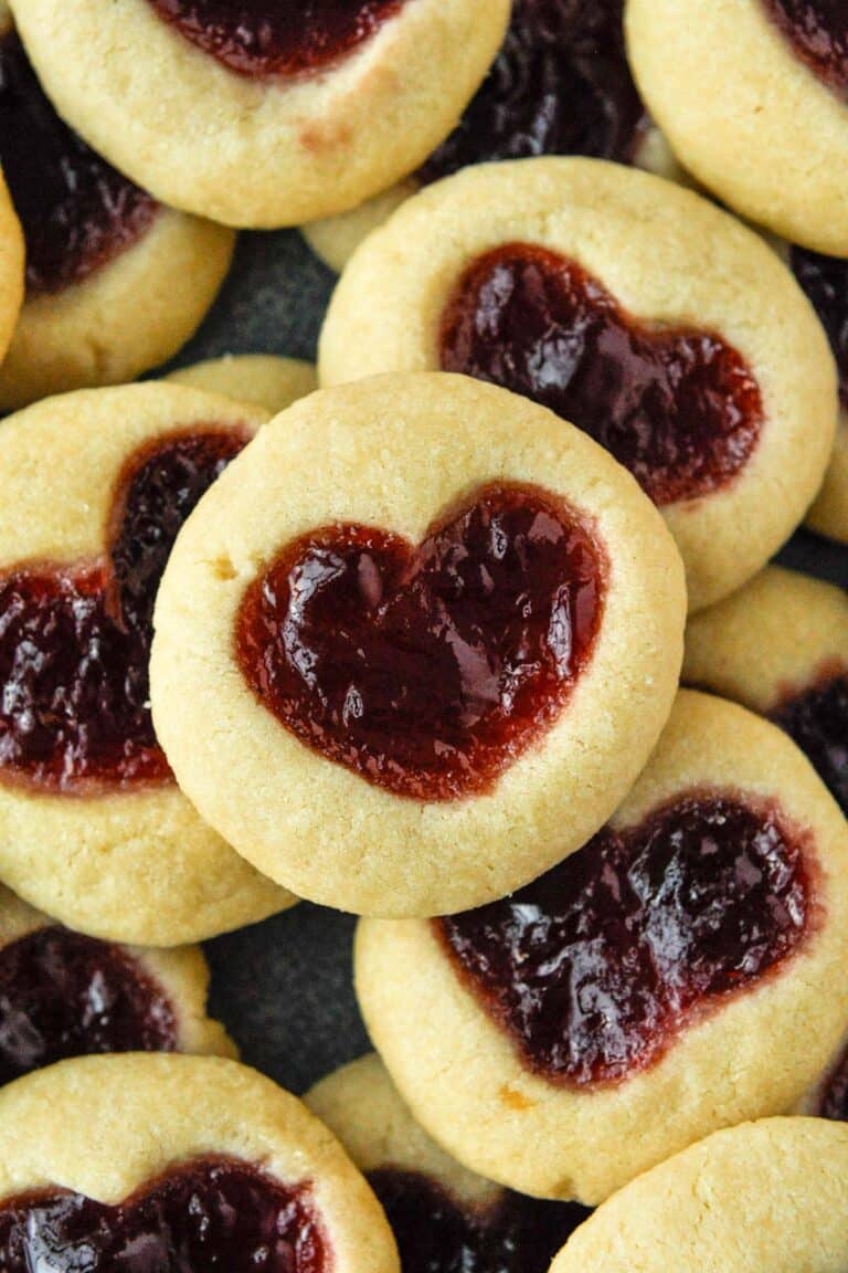 Raspberry Heart Jam Thumbprint Cookies Home Cooked Harvest