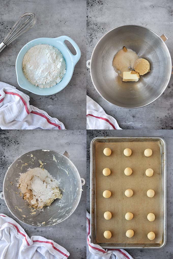 The first four steps to make these cookies.