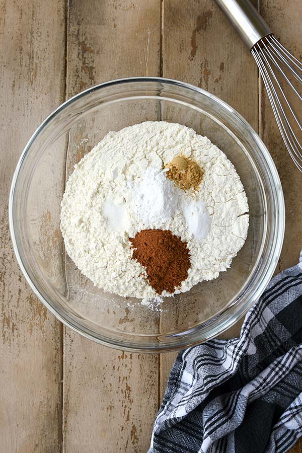 Step one to make this cake is to mix all of the dry ingredients
