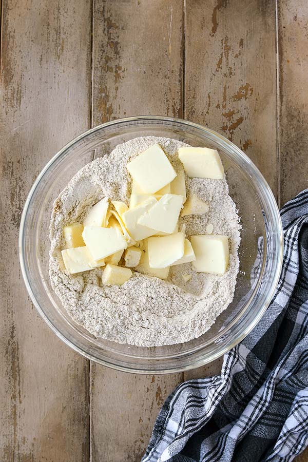 Step 7 is the butter being cut into the crumble  dry ingredients.