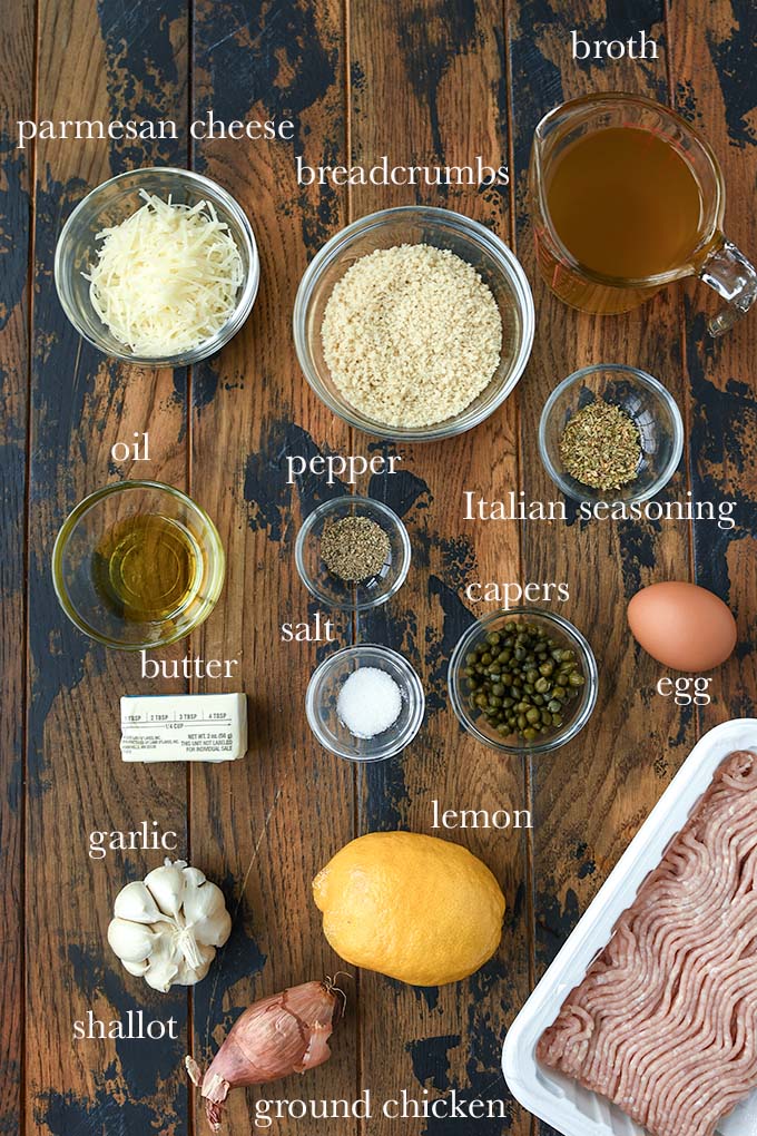All of the ingredients needed to make these meatballs.