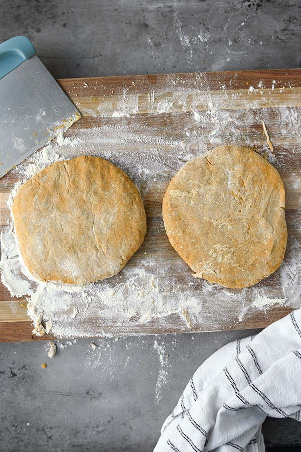 Step 8 is each half formed into a circle.