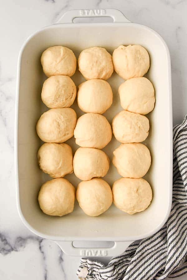 Step eight is allowing the dough balls puff up.