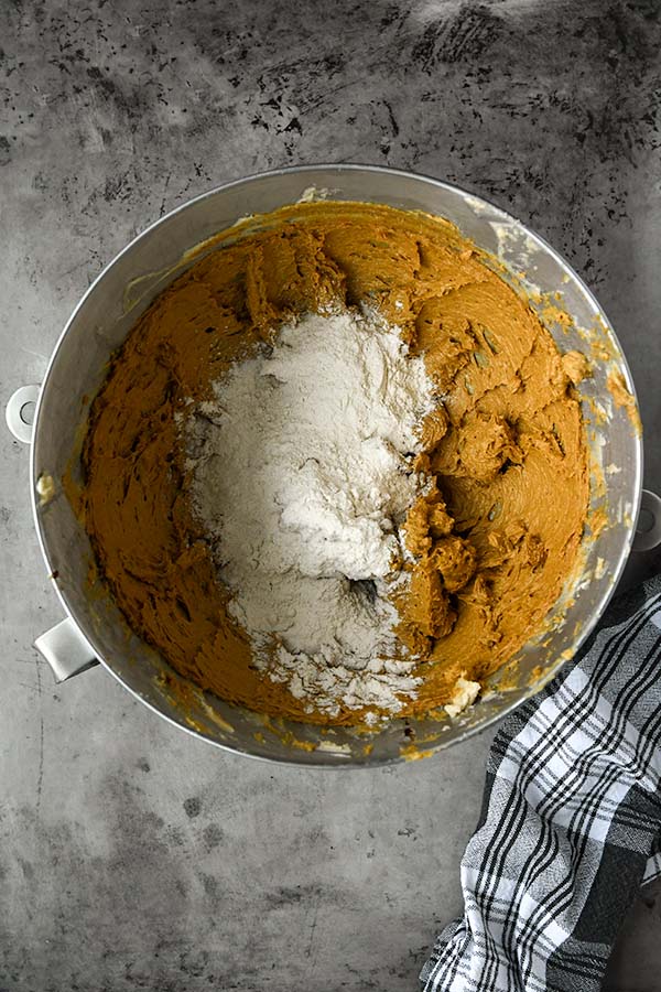 Step five is the flour mixture added in.