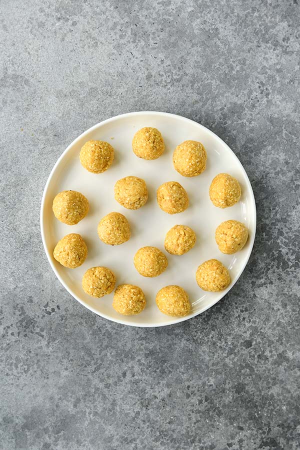 Step five is forming the matzo balls.