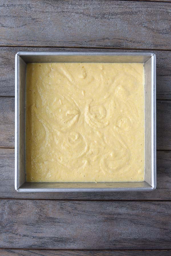 Step six is to pour the mixture into a baking dish.
