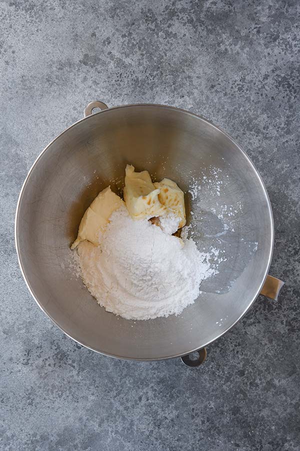 Step nine is making the cream cheese frosting.